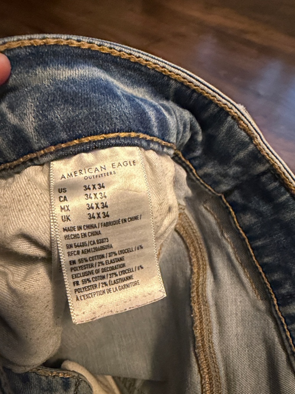 Men's Light Blue Straight-Leg AE jeans - Picture 4 of 6